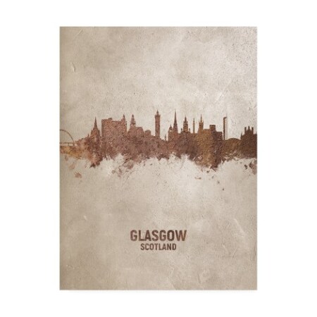 Michael Tompsett 'Glasgow Scotland Rust Skyline' Canvas Art,35x47